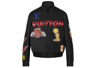 Pre-owned Louis Vuitton Men's  X Nba Logos Leather Hero Jacket In Black