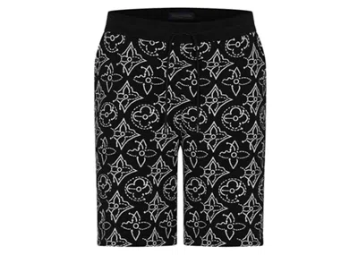 Pre-owned Louis Vuitton Men's  X Nba Strategic Flowers Quilted Shorts In Black/white