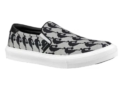 Pre-owned Louis Vuitton Men's  X Nba Trocadero Slip On Sneakers In Grey/black In Multi