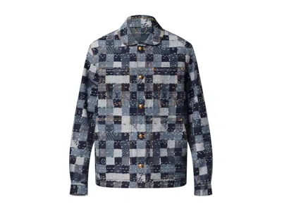Pre-owned Louis Vuitton Men's  X Nigo Damier Denim Workwear Jacket In Indigo In Purple