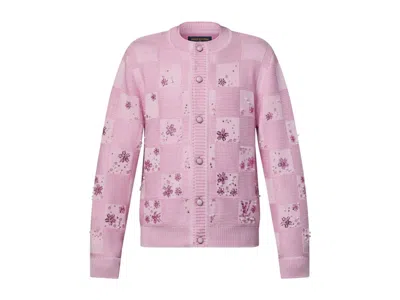 Pre-owned Louis Vuitton Men's  X Nigo Damier Embroidered Cardigan In Pale Pink