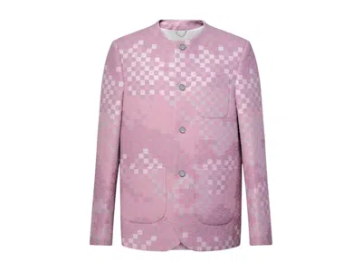 Pre-owned Louis Vuitton Men's  X Nigo Damoflage Collarless Tweed Jacket In Pale Pink