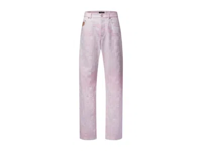 Pre-owned Louis Vuitton Men's  X Nigo Damoflage Denim Skate Pants In Pale Pink