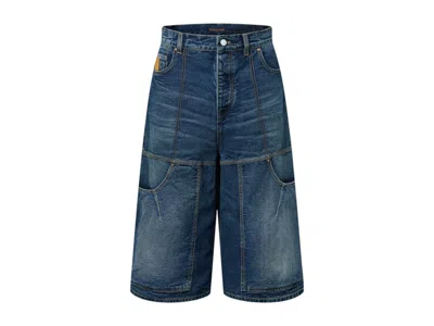 Pre-owned Louis Vuitton Men's  X Nigo Denim Workwear Shorts In Indigo In Purple