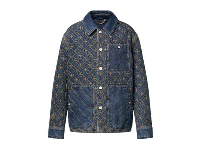 Pre-owned Louis Vuitton Men's  X Nigo Embroidered Denim Jacket In Deep Indigo In Purple