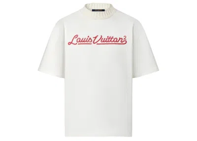 Pre-owned Louis Vuitton Men's  X Nigo Embroidered Mockneck Tee Shirt In White