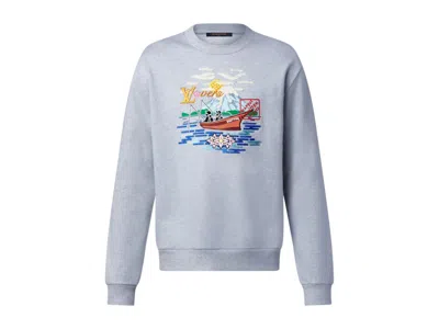 Pre-owned Louis Vuitton Men's  X Nigo Embroidered Sweatshirt In Dark Heather Gray