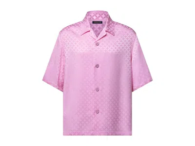 Pre-owned Louis Vuitton Men's  X Nigo Graphic Jacquard Shortsleeved Shirt In Pale Pink