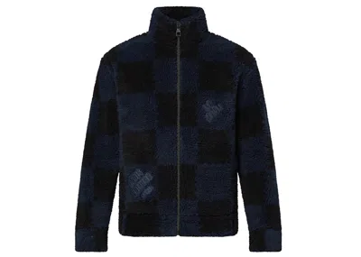 Pre-owned Louis Vuitton Men's  X Nigo Jacquared Damier Fleece Blouson In Dark Ocean