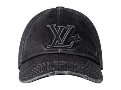 Pre-owned Louis Vuitton Men's  X Nigo Lv Denim Washed Cap In Grey In Gray