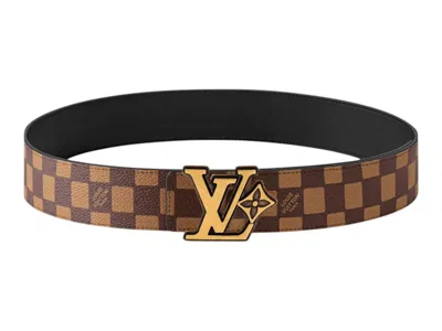 Pre-owned Louis Vuitton Men's  X Nigo Lv Flower Damier Phriendship 40mm Reversible Belt In Brown