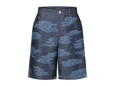 Pre-owned Louis Vuitton Men's  X Nigo Monogram Chambray Shorts In Indigo In Purple
