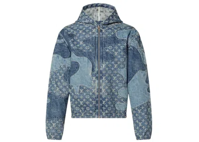 Pre-owned Louis Vuitton Men's  X Nigo Monogram Patchwork Denim Hoodie In Indigo