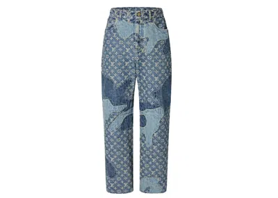 Pre-owned Louis Vuitton Men's  X Nigo Monogram Patchwork Denim Pants In Indigo