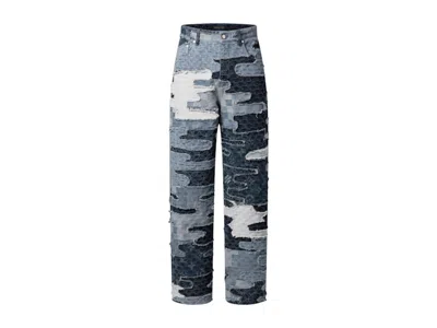 Pre-owned Louis Vuitton Men's  X Nigo Patchwork Denim Skate Pants In Indigo In Purple