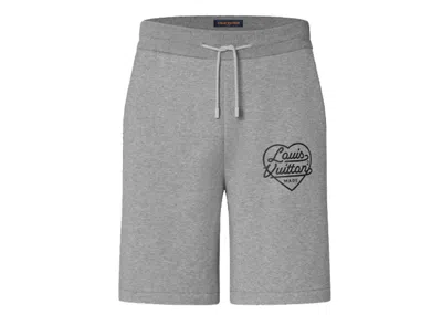 Pre-owned Louis Vuitton Men's  X Nigo Printed Heart Short In Light Grey In Gray