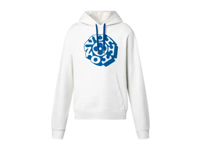 Pre-owned Louis Vuitton Men's  X Nigo Printed Signature Hoodie In Milky White