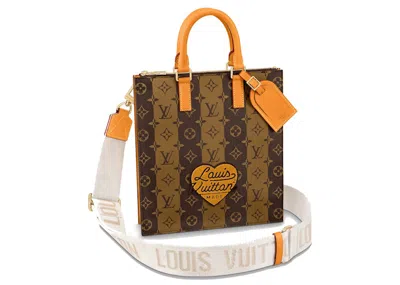 Pre-owned Louis Vuitton Men's  X Nigo Sac Plat Cross Monogram Stripes In Brown