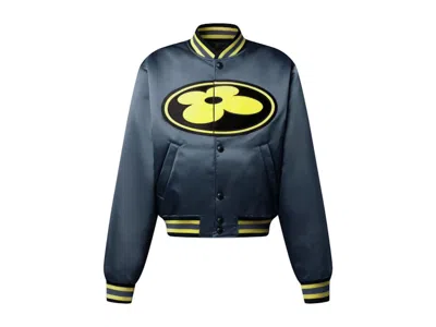 Pre-owned Louis Vuitton Men's  X Nigo Satin Baseball Jacket In Graphite In Gray