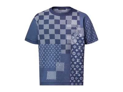 Pre-owned Louis Vuitton Men's  X Nigo Shortsleeved Knitted Crewneck In Indigo In Purple