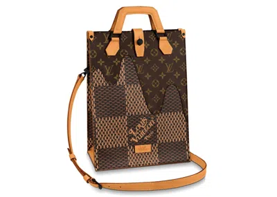 Pre-owned Louis Vuitton Men's  X Nigo Tote Damier Ebene Giant Mini In Brown