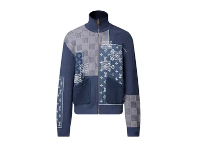 Pre-owned Louis Vuitton Men's  X Nigo Zip Up Patchwork Tracktop In Indigo In Purple