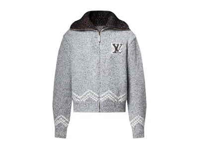 Pre-owned Louis Vuitton Men's  X Nigo Zippered Knitted Jacket In Light Gray