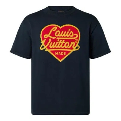 Pre-owned Louis Vuitton Men's  X Nigo2 Lv2 Ss22 Crossover Large Love Logo Alphabet Printing Short Sleeve Navy B