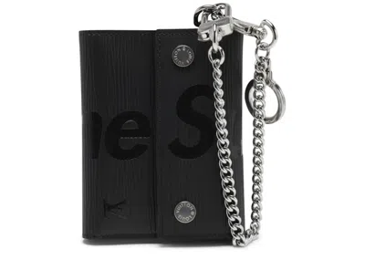Pre-owned Louis Vuitton Men's  X Supreme Chain Wallet Epi Black