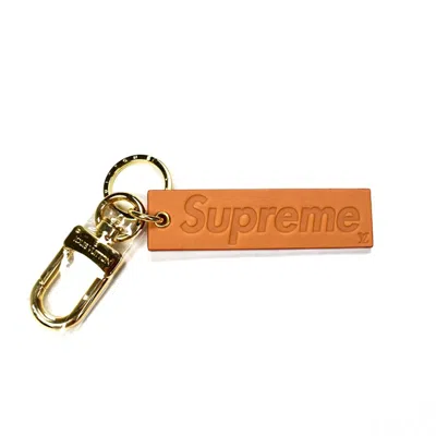 Pre-owned Louis Vuitton Men's  X Supreme Keychain In Brown