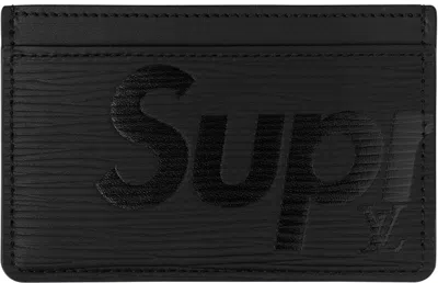 Pre-owned Louis Vuitton Men's  X Supreme Porte Carte Simple Epi Black In Multi