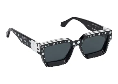 Pre-owned Louis Vuitton Men's  X Yayoi Kusama 1.1 Millionaires Painted Dots Sunglasses In Black/gray (z1904e)