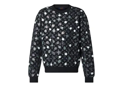 Pre-owned Louis Vuitton Men's  X Yayoi Kusama Infinity Dots Printed Crewneck Sweatshirt In Black