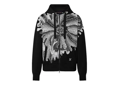 Pre-owned Louis Vuitton Men's  X Yayoi Kusama Psychedelic Flower Zipped Hoodie In Black/white