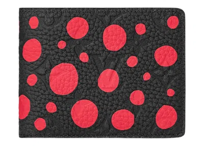Pre-owned Louis Vuitton Men's  X Yayoi Kusama Slender Wallet In Black/red