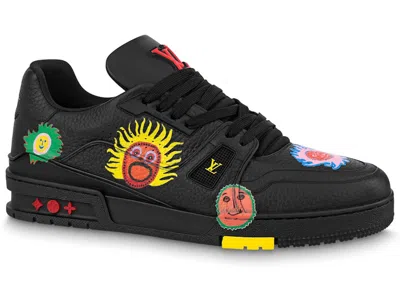 Pre-owned Louis Vuitton Men's  X Yayoi Kusama Trainer Print Sneakers In Black