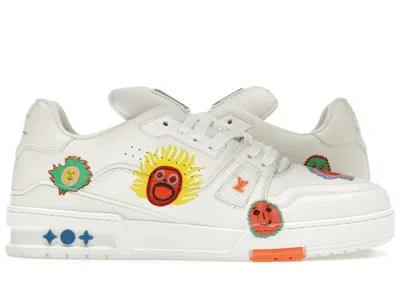 Pre-owned Louis Vuitton Men's  X Yayoi Kusama Trainer Print Sneakers In White