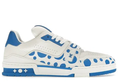 Pre-owned Louis Vuitton Men's  X Yayoi Kusama Trainer Sneakers In White/blue