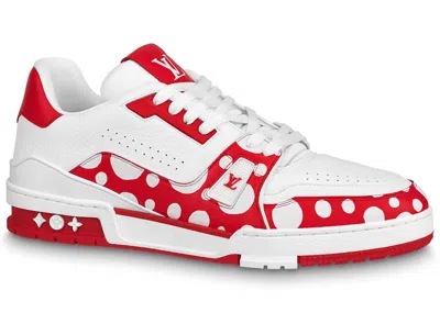 Pre-owned Louis Vuitton Men's  X Yayoi Kusama Trainer Sneakers In White/red In Multi