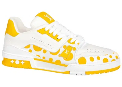 Pre-owned Louis Vuitton Men's  X Yayoi Kusama Trainer Sneakers In White/yellow