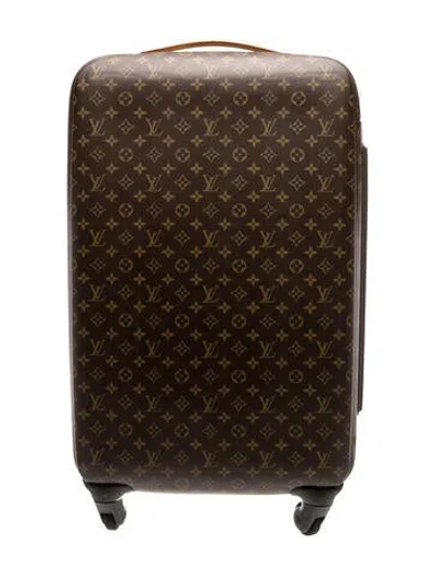 Pre-owned Louis Vuitton Men's Monogram Zephyr 70 Suitcase In Brown
