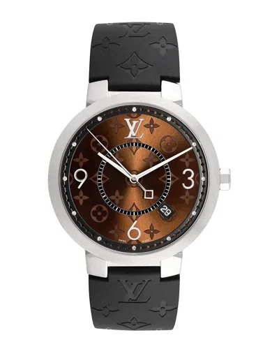 Pre-owned Louis Vuitton Men's Tambour Slim Monogram Watch