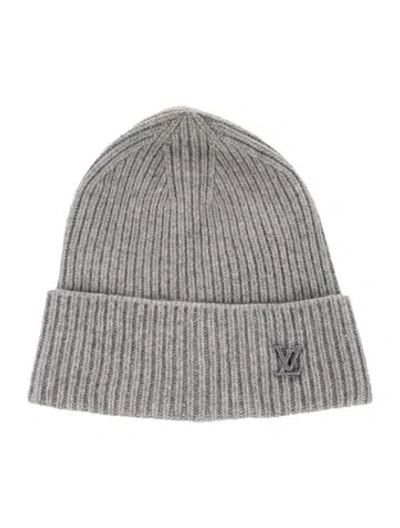 Pre-owned Louis Vuitton Men's Wool-blend Rib Knit Beanie In Gray