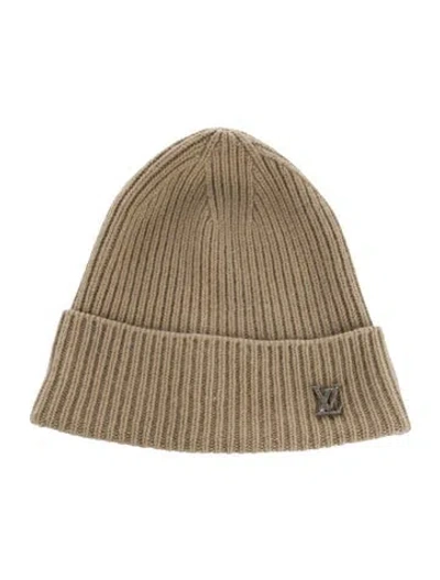 Pre-owned Louis Vuitton Men's Wool-blend Rib Knit Beanie In Neutral