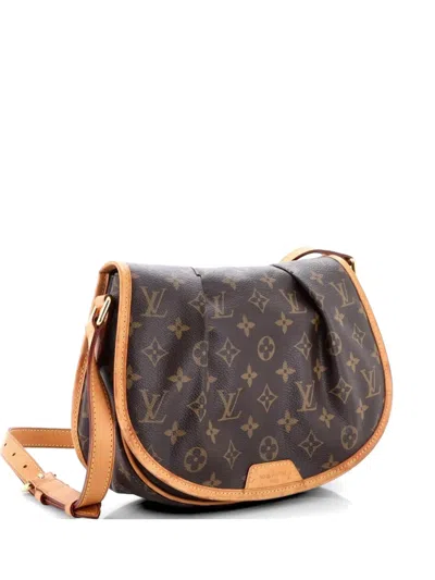 Pre-owned Louis Vuitton Menilmontant Handbag Monogram Canvas Pm Shoulder Bag In Brown