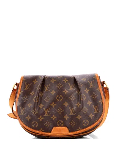 Pre-owned Louis Vuitton Menilmontant Handbag Monogram Canvas Pm Shoulder Bag In Brown