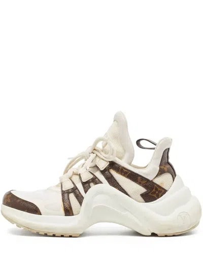 Pre-owned Louis Vuitton Mesh-panelled Lace-up Sneakers