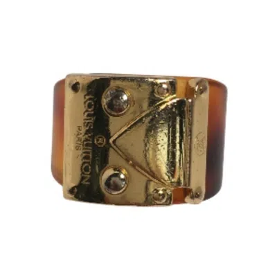 Pre-owned Louis Vuitton Metal Plastic Band Ring () In Brown