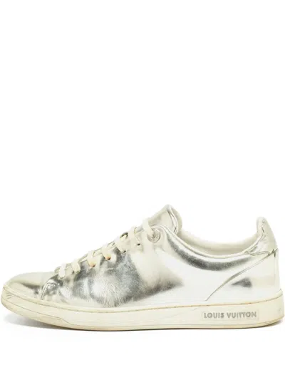 Pre-owned Louis Vuitton Metallic-leather Lace-up Sneakers