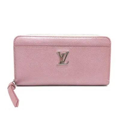 Pre-owned Louis Vuitton Metallic Pink Leather Long Wallet (bi-fold) ()